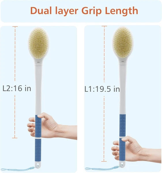 20.5 Back Bath Brush Long Handle for Shower for Elderlymen and Womenback Scrubb