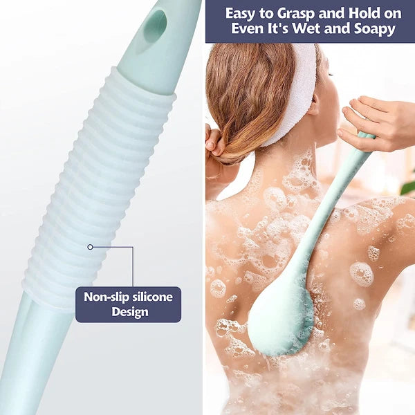 Back Bath Brush Long Handle for Shower - Soft Brush for Men & Women(16.4" Long),