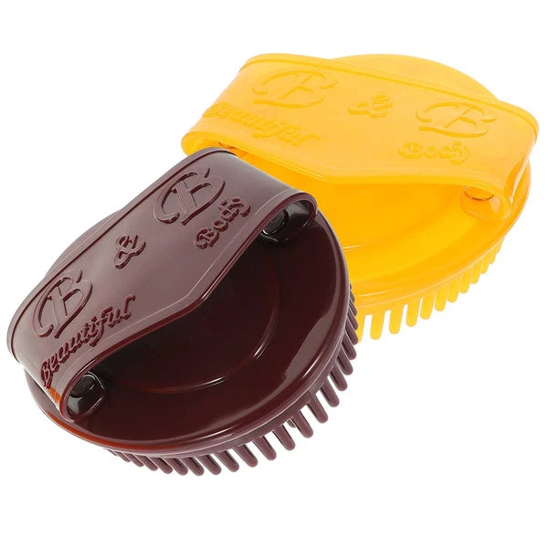 2 Pcs Multifunctional Massage Brush Scrubbing with Handle Back Shower
