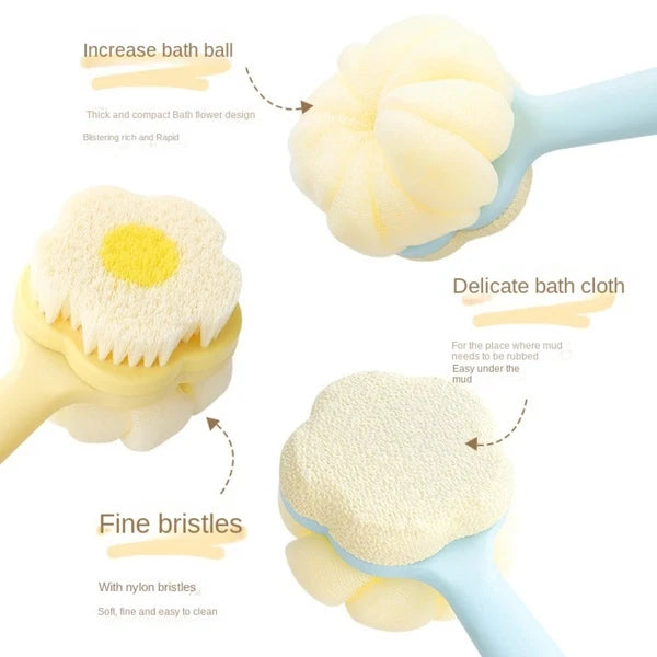 Dual-Sided Dopamine Flower Bath Brush Flower Design Back Scrubber  Spa