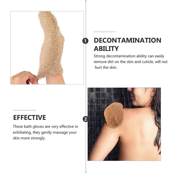 2Pcs Exfoliating Bath Scrubber Mitts for Smooth Skin