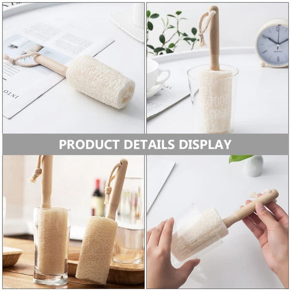 2Pcs Natural Loofah Bath Brush for Skin Care and Back Scrubbing