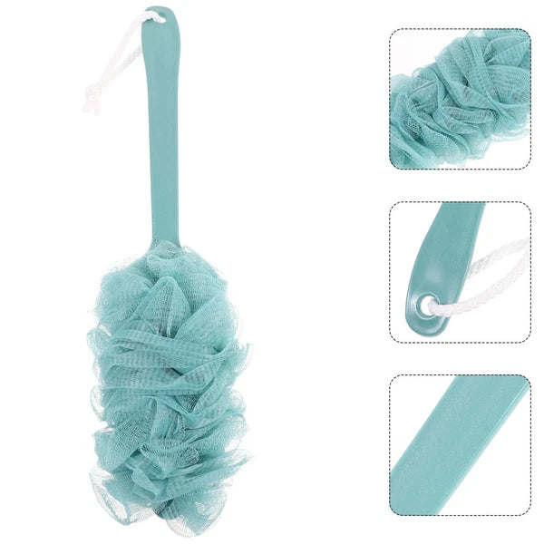 Bath Scrubber Brush Long Handle Shower Body Sponges Back Nylon Mesh Brush for