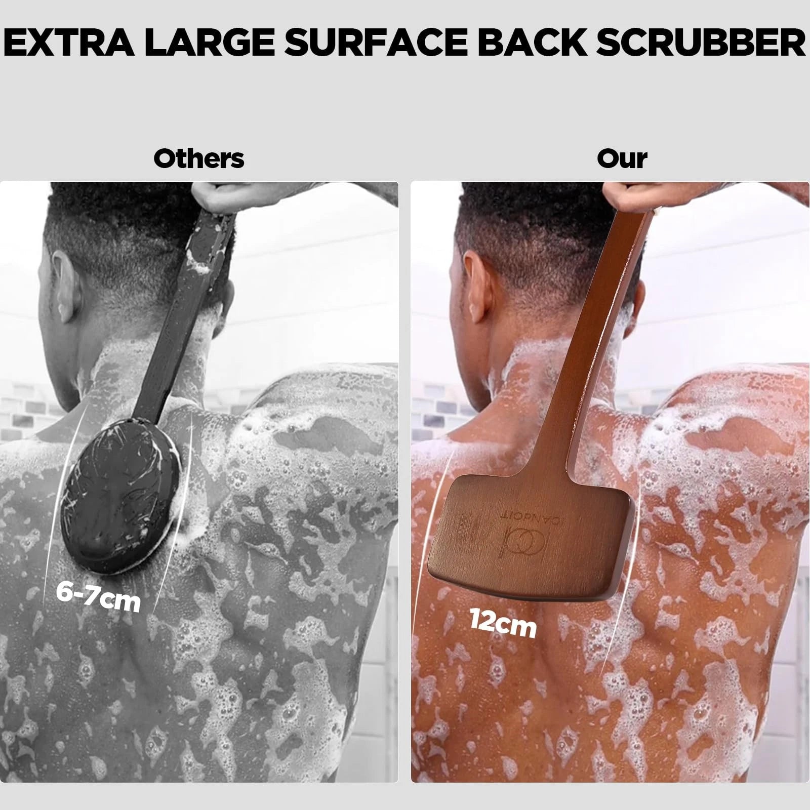 Exfoliation Set-17.71 Inch Boar Bristles Back Scrubber Bath Brush,Shower Brus...