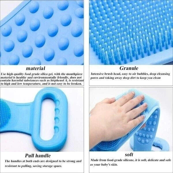Back Scrubber Shower Exfoliating Silicon Body Brush for Shower, Bath & Massage