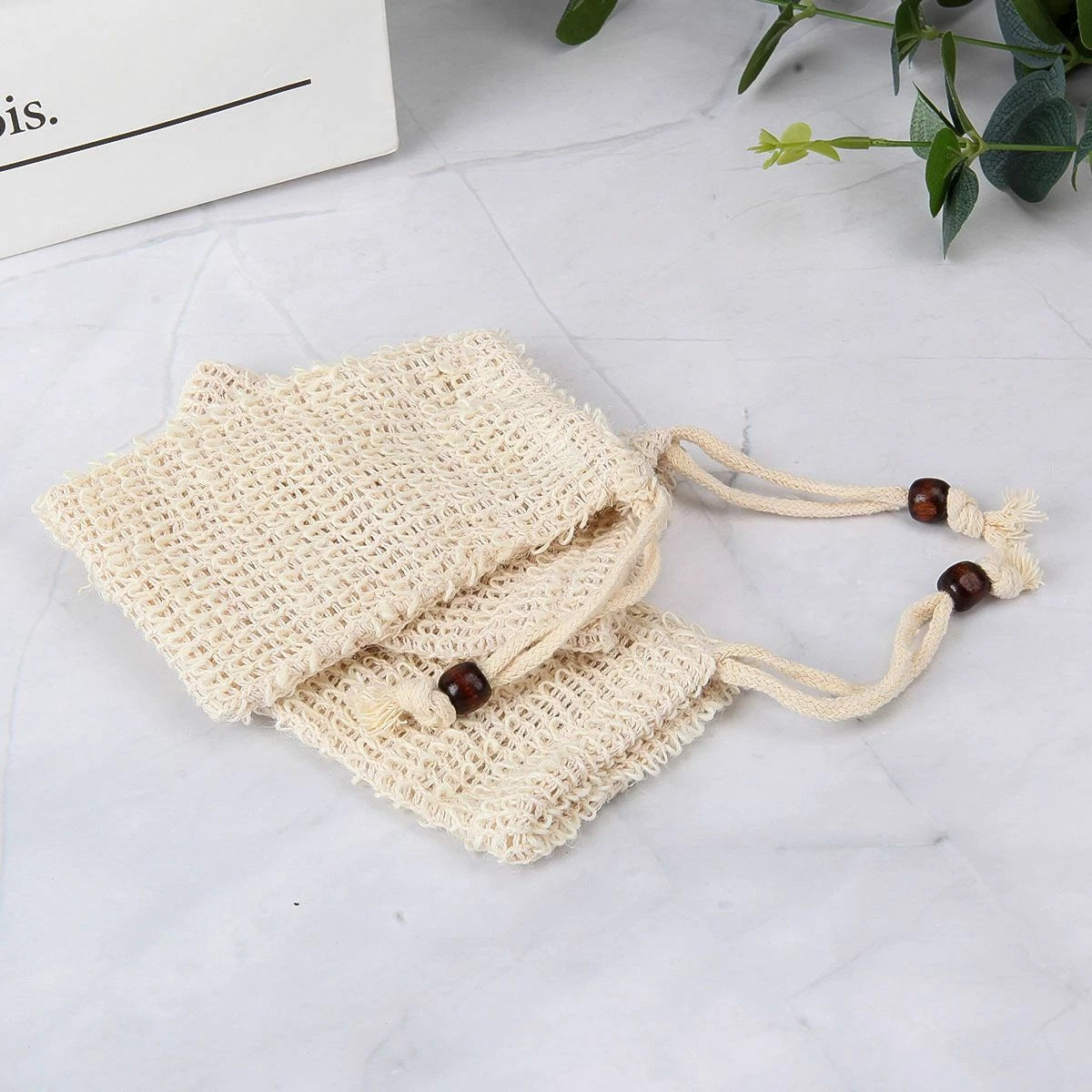 1-5 Pack Faux Sisal Soap Bag Exfoliating Soap Saver Pouch Holder US