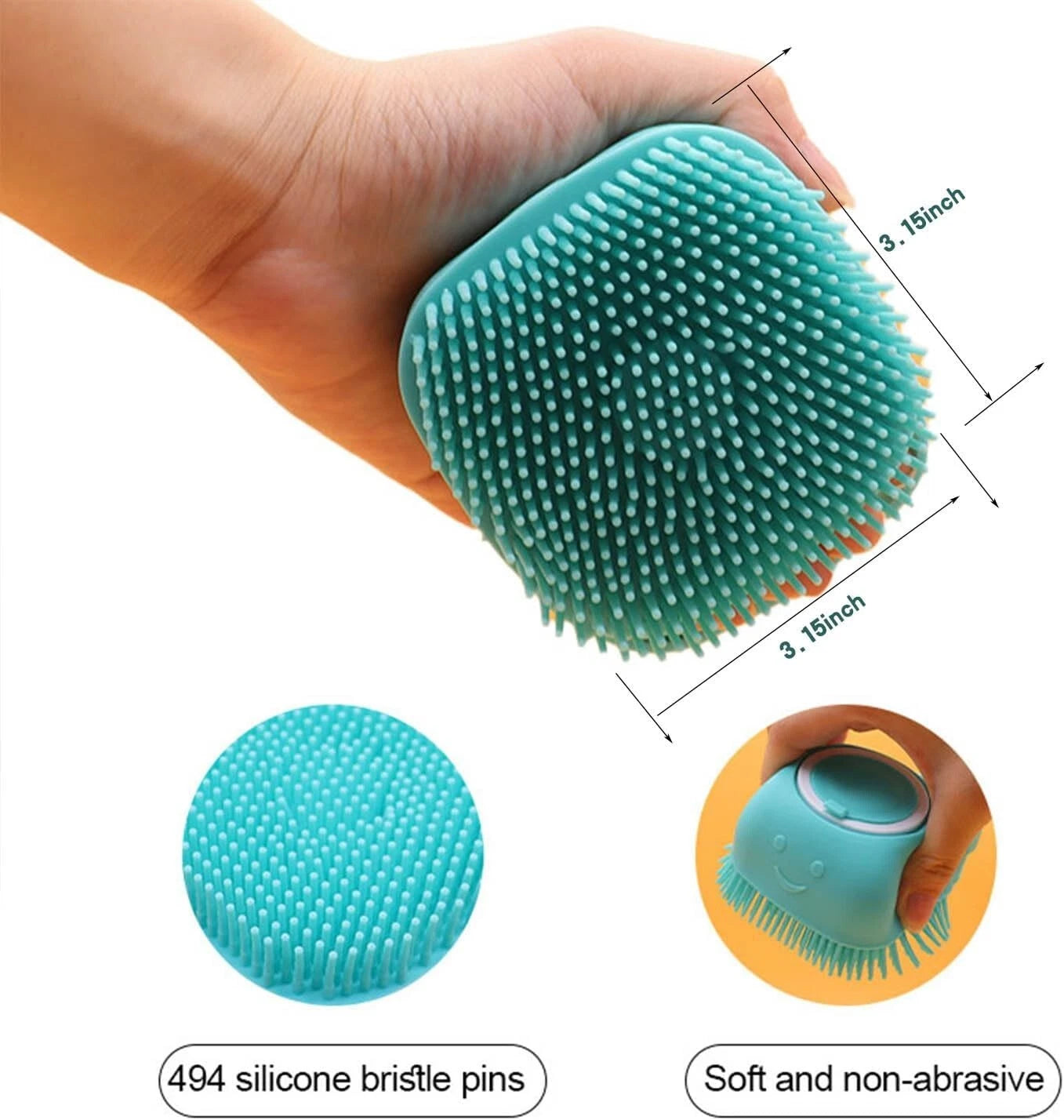Dog Cat Bath Brush Scrubber with Shampoo or Soap Dispenser | Useful for Grooming