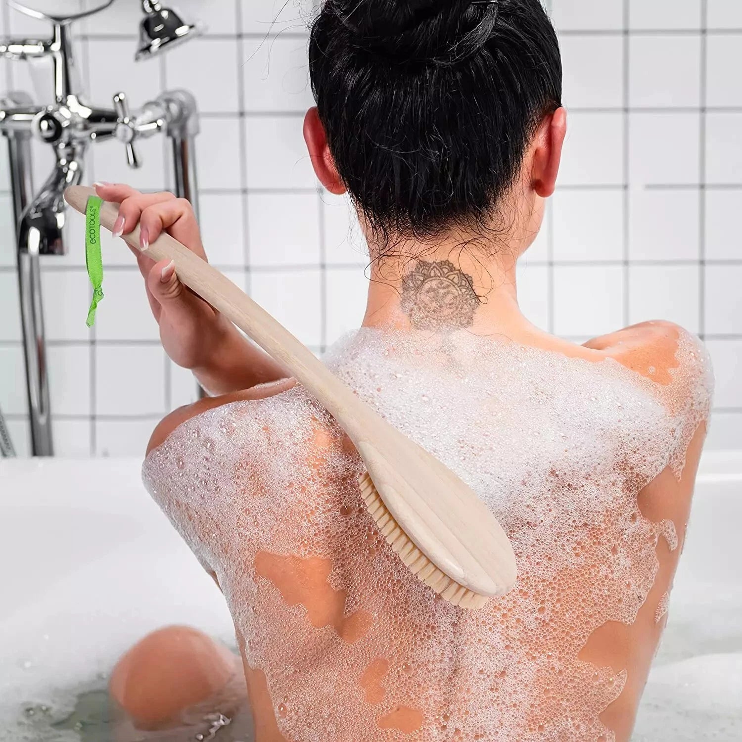 ECO Body Back Bath Brush - for Shower with Long Handle, Back Washer Scrubber NEW