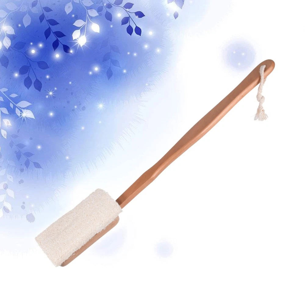 1pc Loofah Bath Brush Long Handle Shower Scrubber Detachable Exfoliating Brush