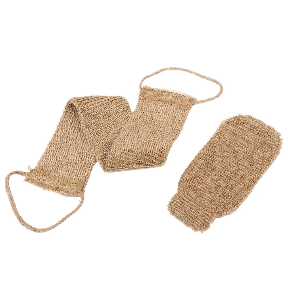 2 Pcs Back Rub and Bath Brush Cleaning Glove Body Exfoliator Scrubber Loofah