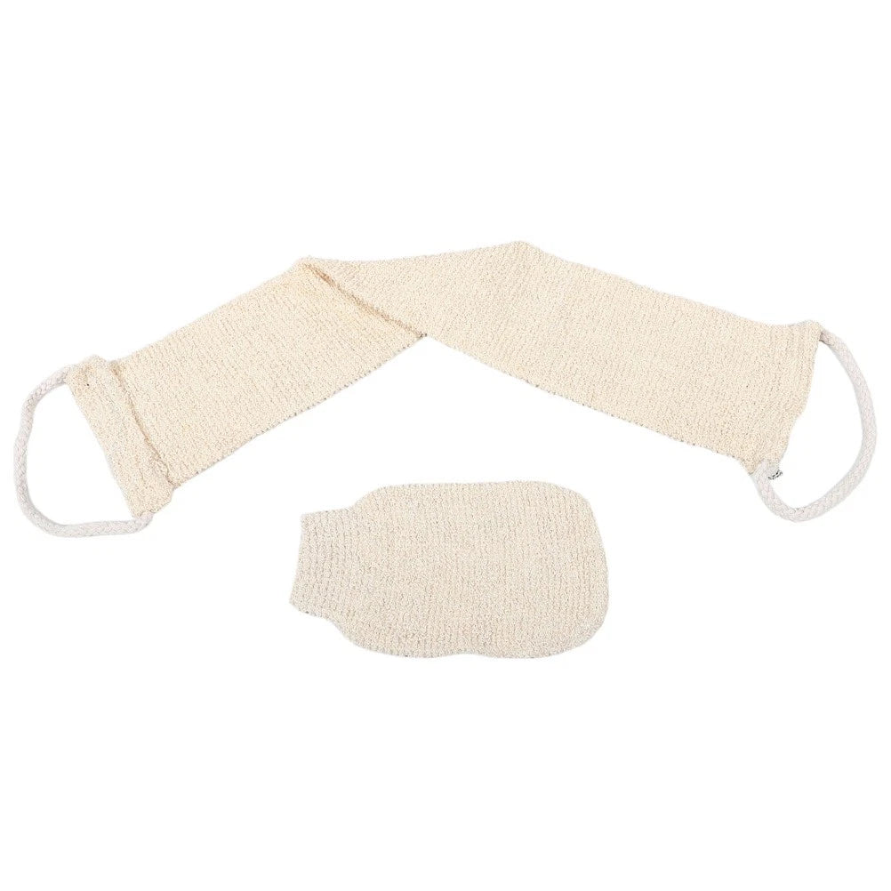 2 Pcs Back Rub and Bath Brush Cleaning Glove Body Exfoliator Scrubber Loofah