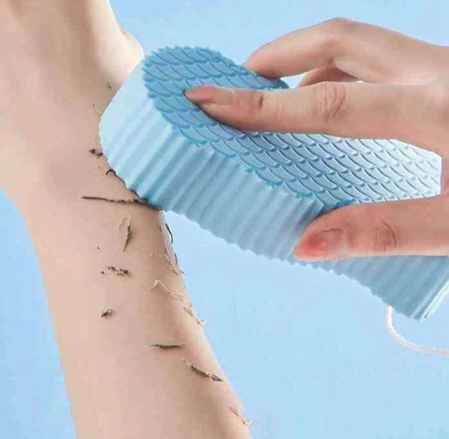 1-2 Exfoliating Body Sponge Bath Shower Scrubber Brush Wash Pad Dry Skin Remover
