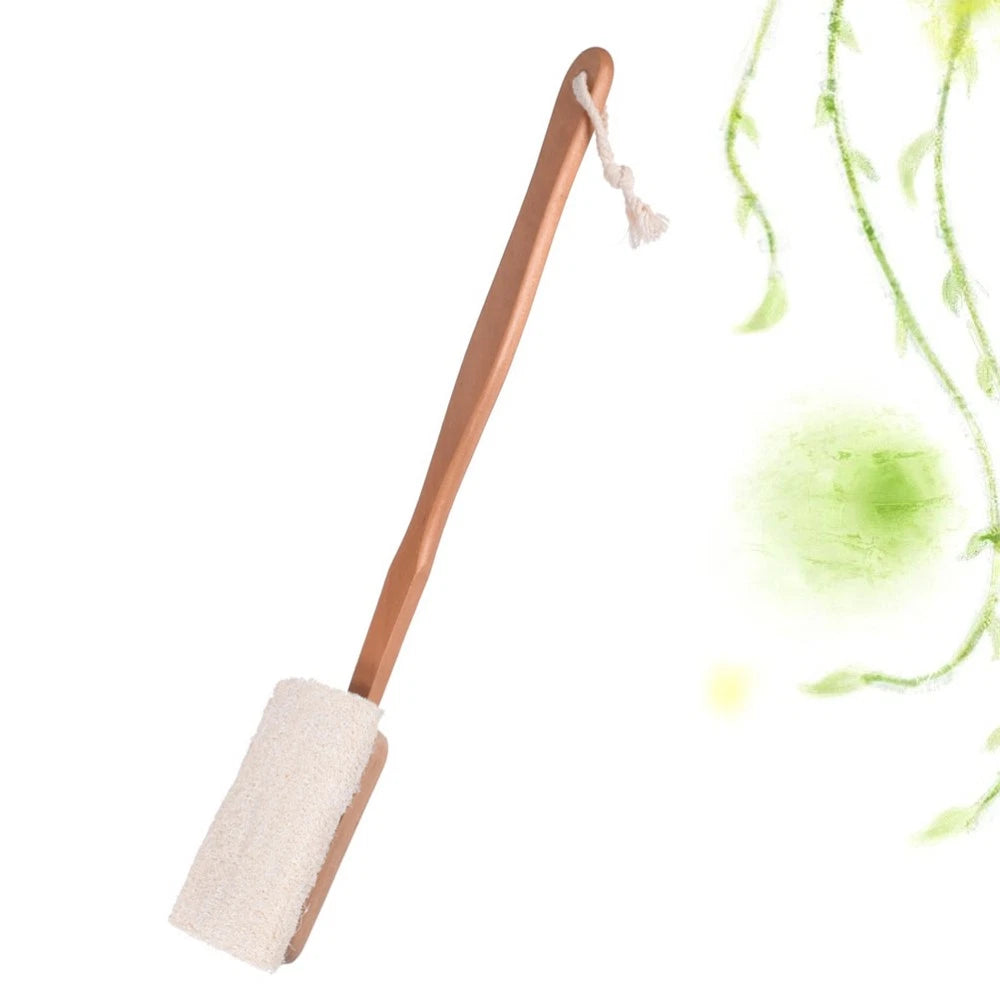 1pc Loofah Bath Brush Long Handle Shower Scrubber Detachable Exfoliating Brush