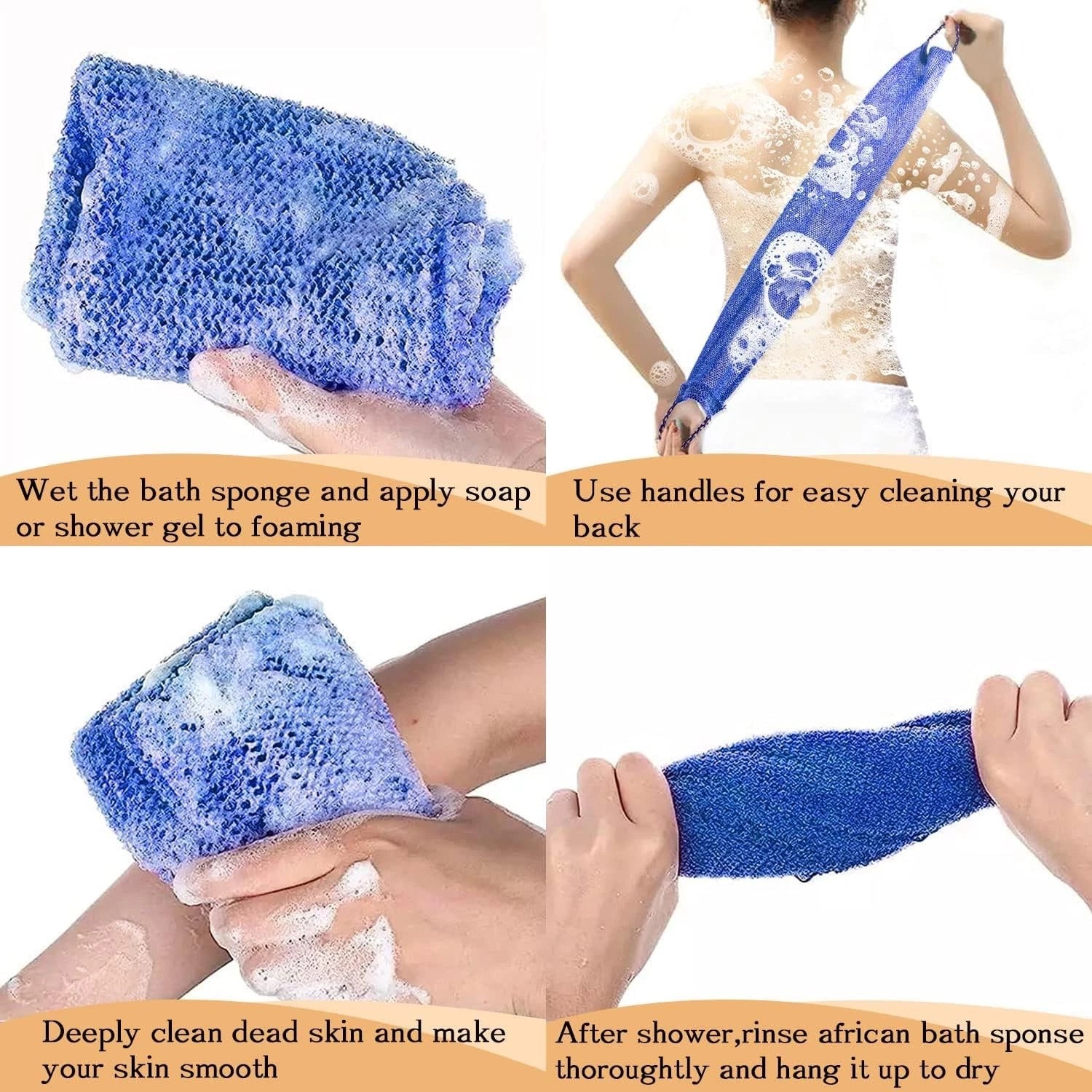 5 Pieces African Net Sponge with Handles