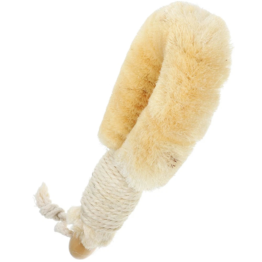 Sisal Shower Brush Body Exfoliator Scrubber Back with Handle Handheld Bath