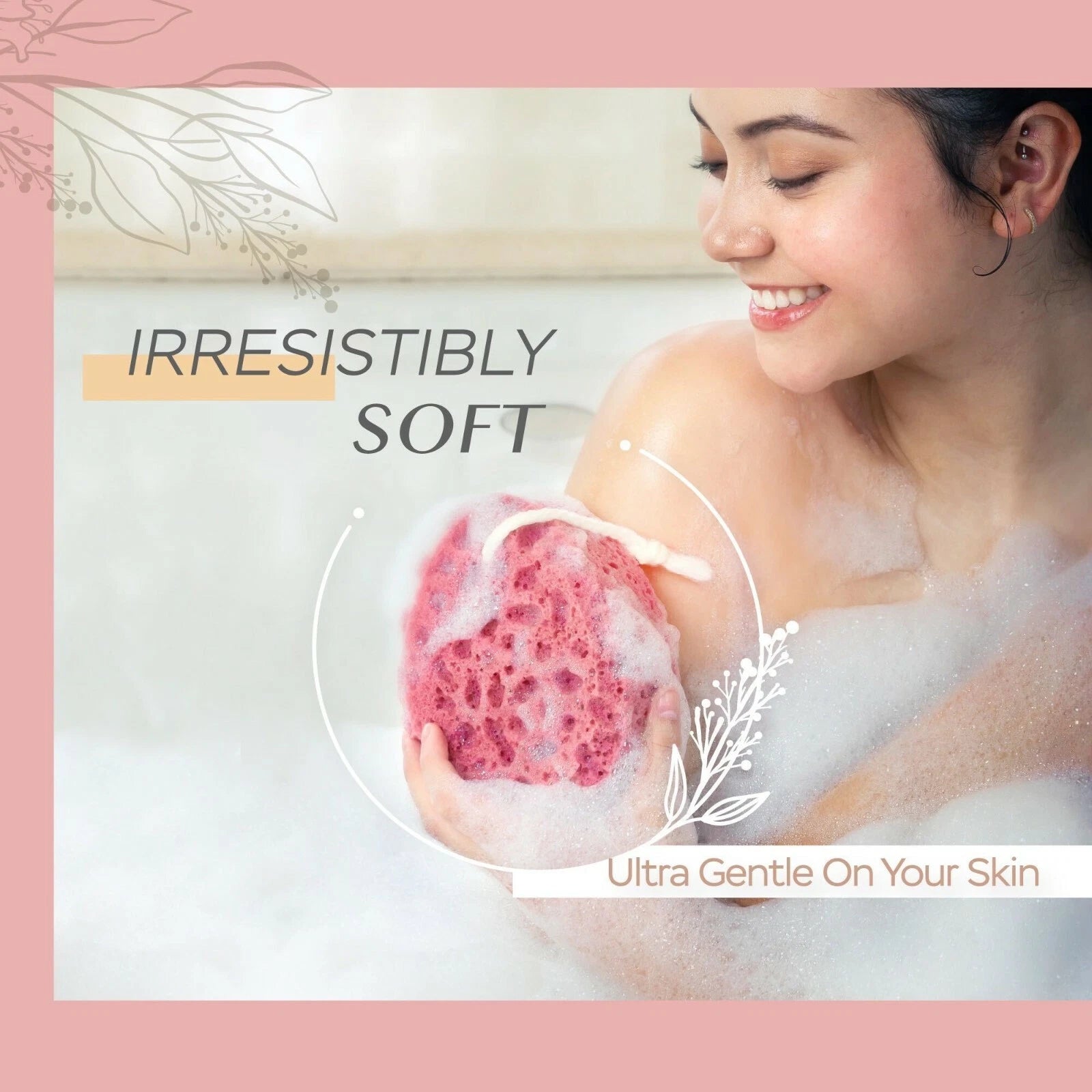 Spongentle Ultra Soft Body Loofah Sponge 2 Pack for Bath and Shower