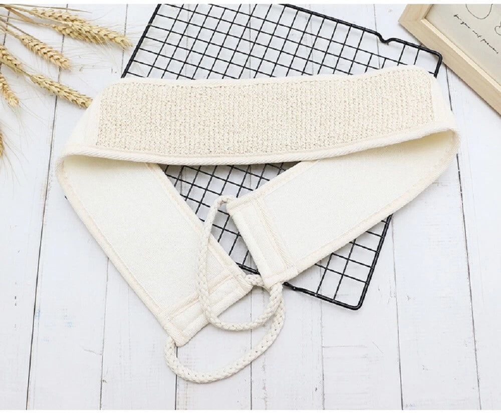 Back Scrubber Exfoliating Body Loofah Brush Bath Shower Double Sided Long Belt