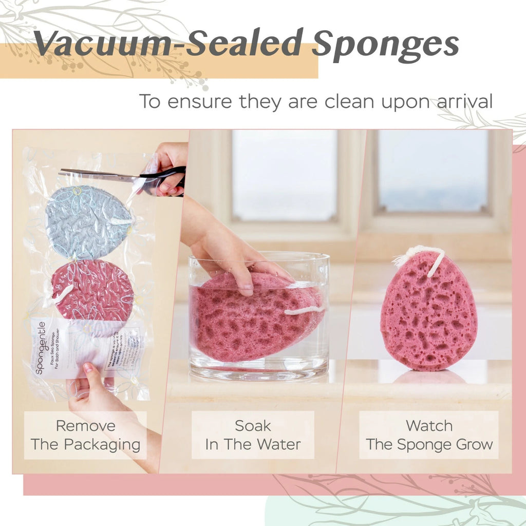 Spongentle Ultra Soft Body Loofah Sponge 2 Pack for Bath and Shower