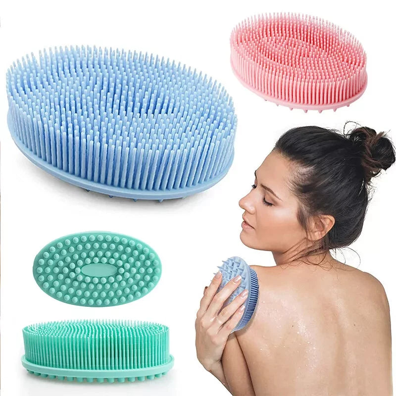 Silicone Body Scrubber Dual-sided Bath Shower Body Massage Exfoliation Brush
