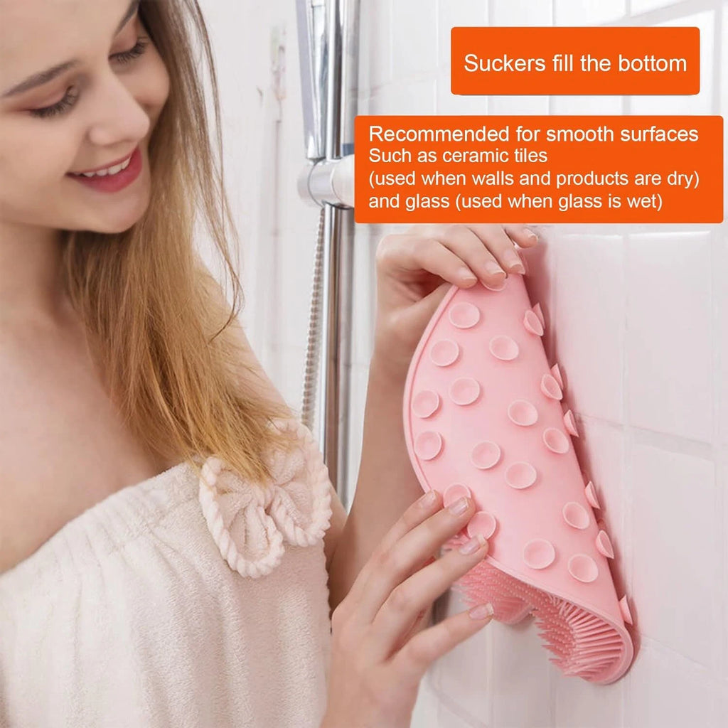 Shower Foot Back Scrubber Massage Pad Body Bath Soft Brush Mat Cleaning Bathroom