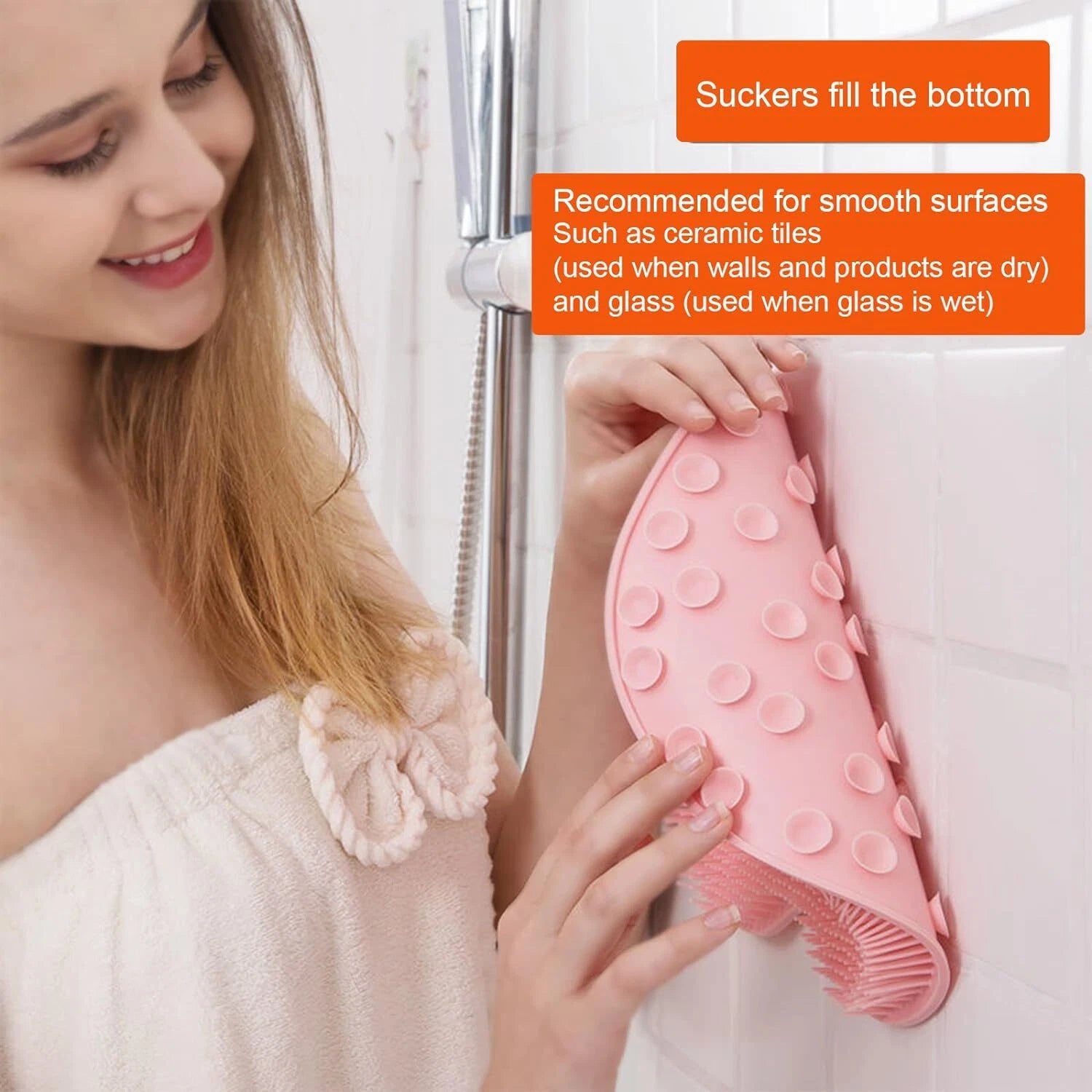 Shower Foot Back Scrubber Massage Pad Body Bath Soft Brush Mat Cleaning Bathroom