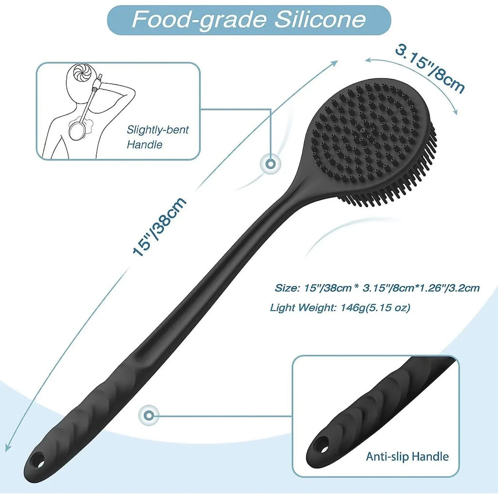 Bath Shower Brush with Handle – Soft Back Scrubber & Exfoliating Skin Massager