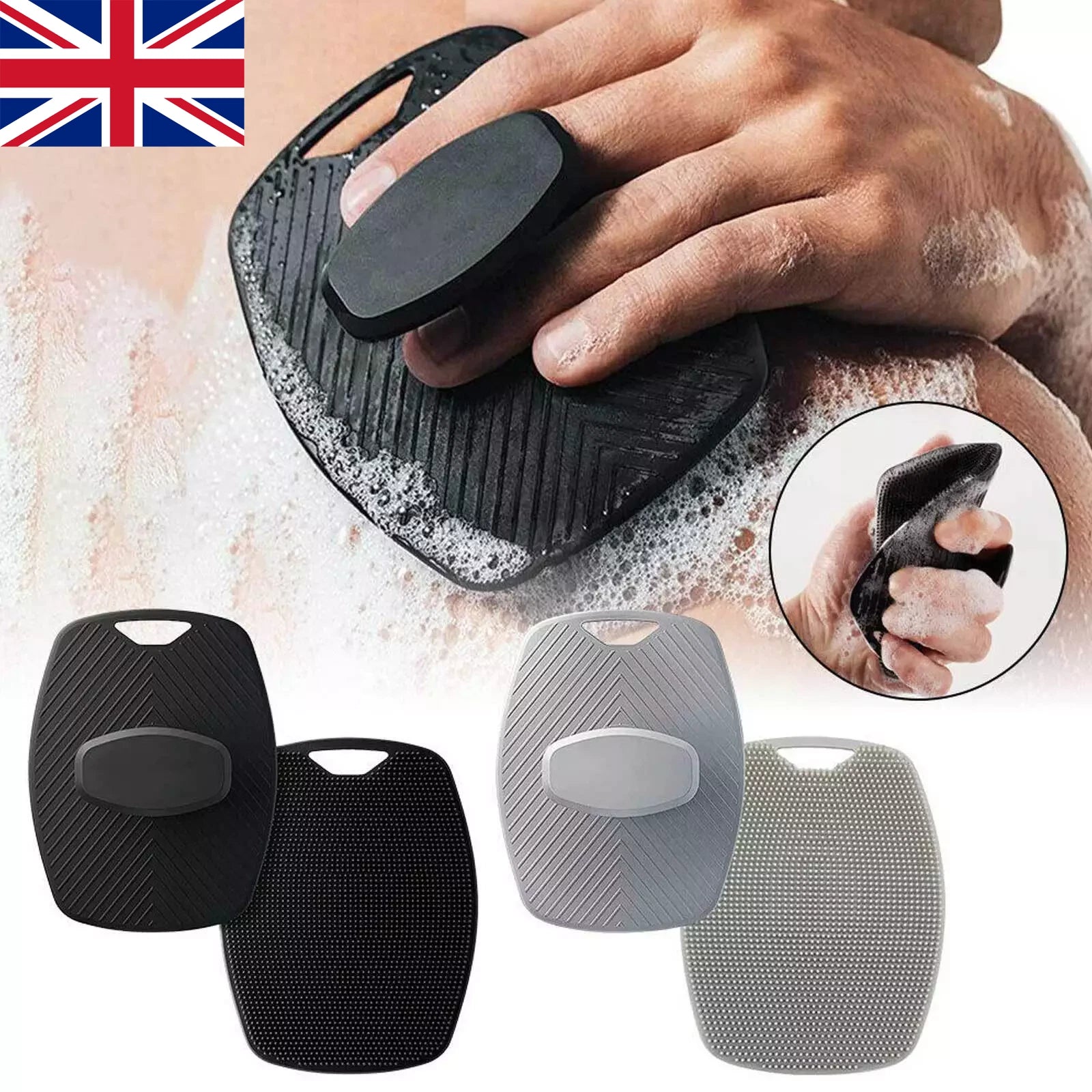 Silicone Body Scrubber - Exfoliating Loofah Shower Scrubber for Men - Travel