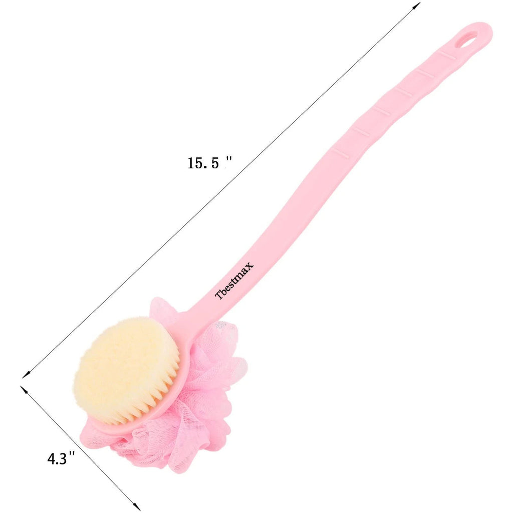 Back Brush Long Handle Shower Bath Scrubber Body Loofah With Soft Mesh Sponge