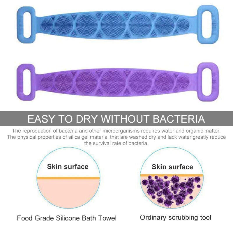 Back Scrubber Shower Exfoliating Silicon Body Brush for Shower, Bath & Massage