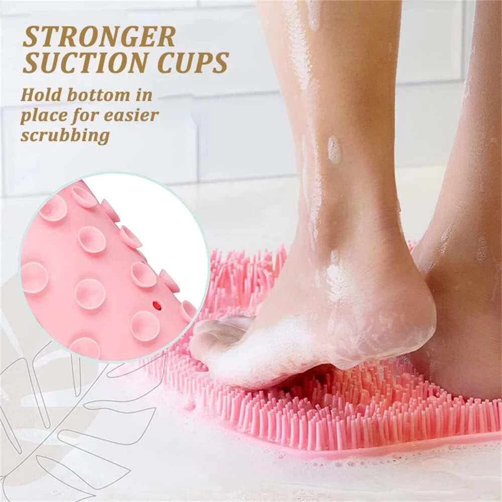 Shower Foot Back Scrubber Massage Pad Body Bath Soft Brush Mat Cleaning Bath