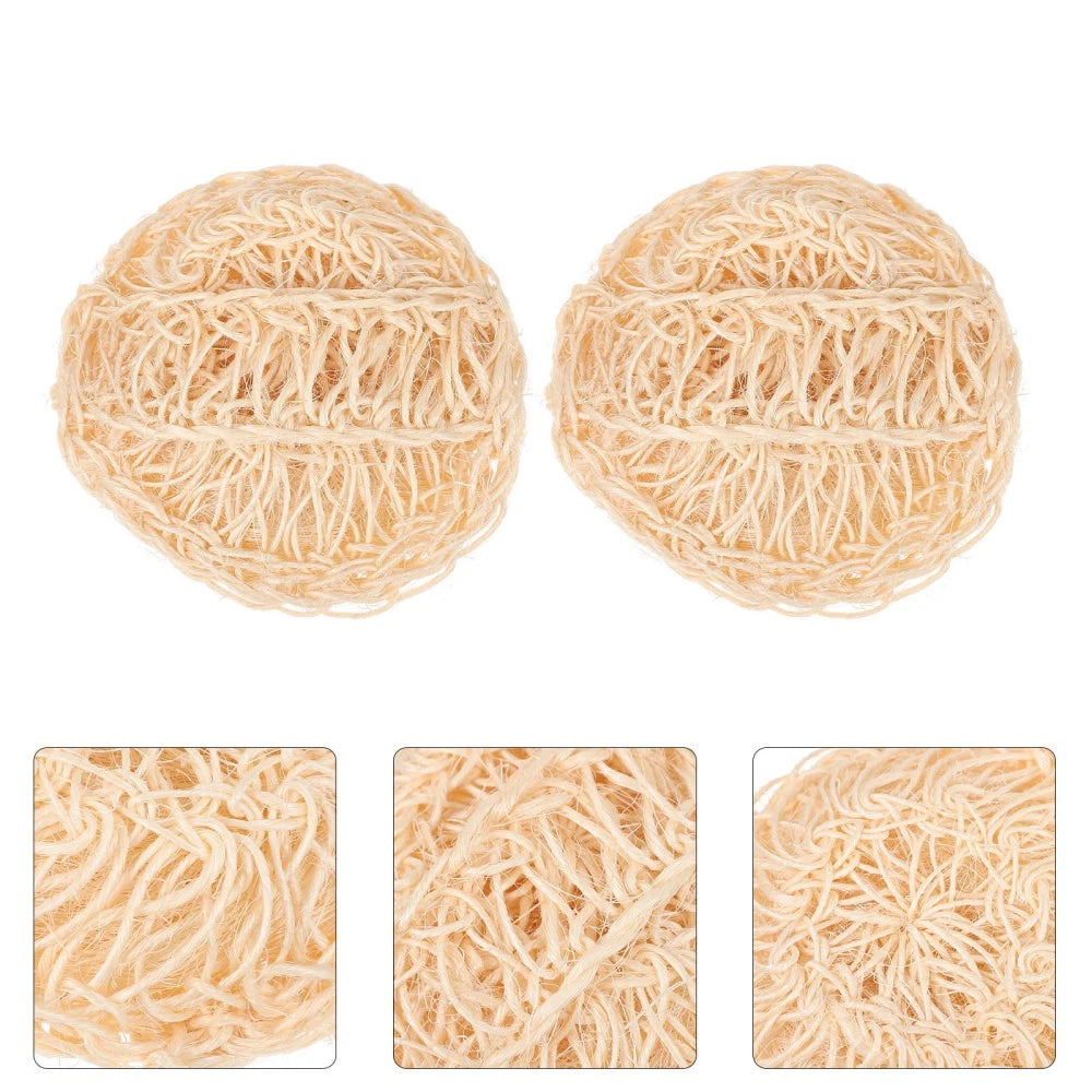 2 Pcs Sisal Bath Brush Mother Body Scrubber All Bathroom Accessories Wash Balls