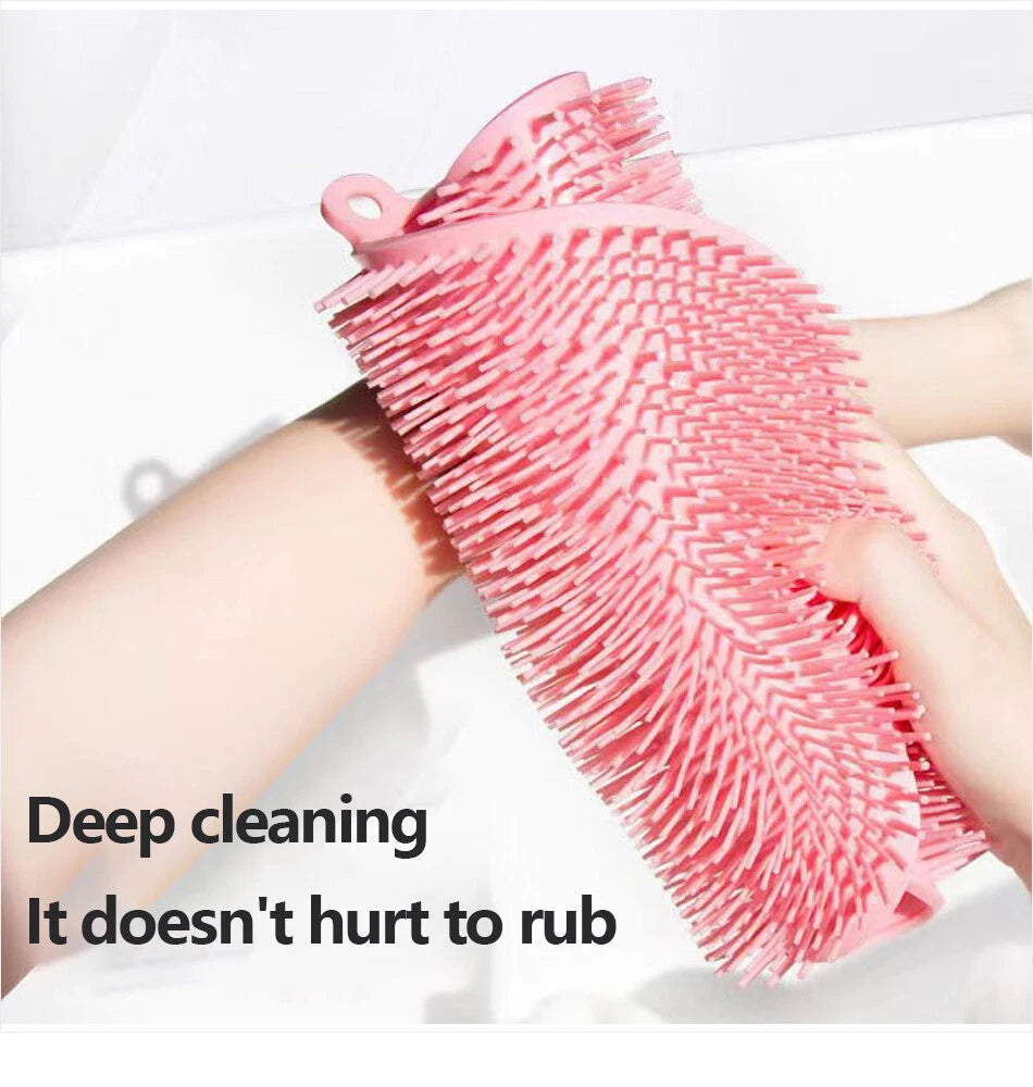 Shower Foot Back Scrubber Massage Pad Body Bath Soft Brush Mat Cleaning Bathroom