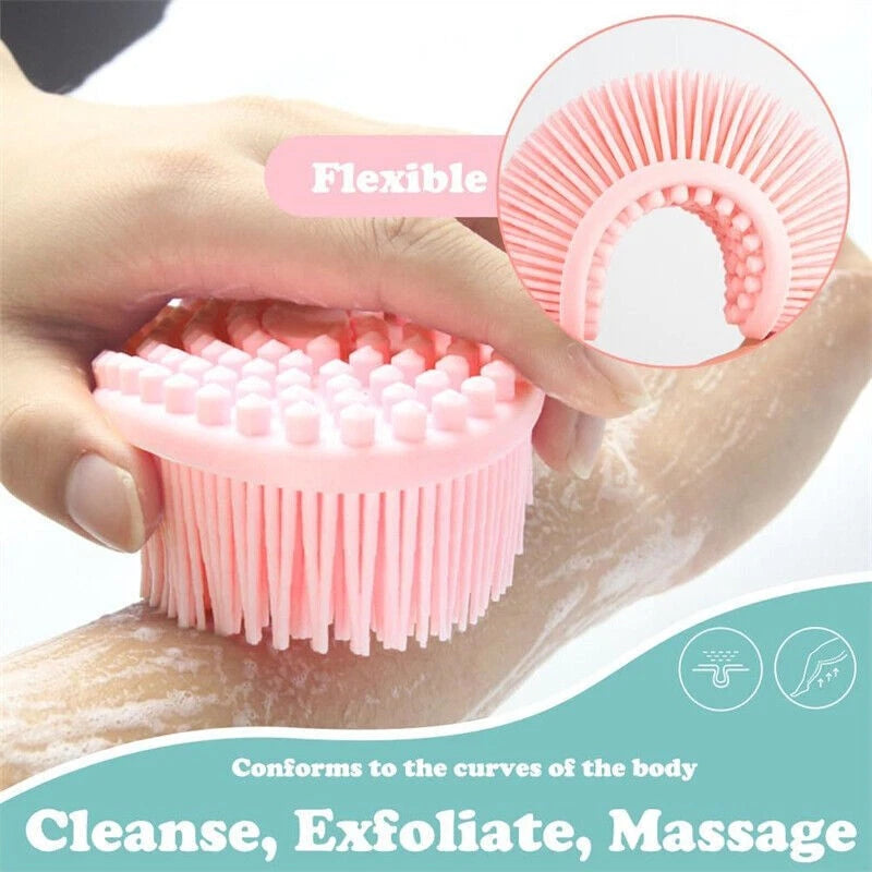 Silicone Body Scrubber Dual-sided Bath Shower Body Massage Exfoliation Brush