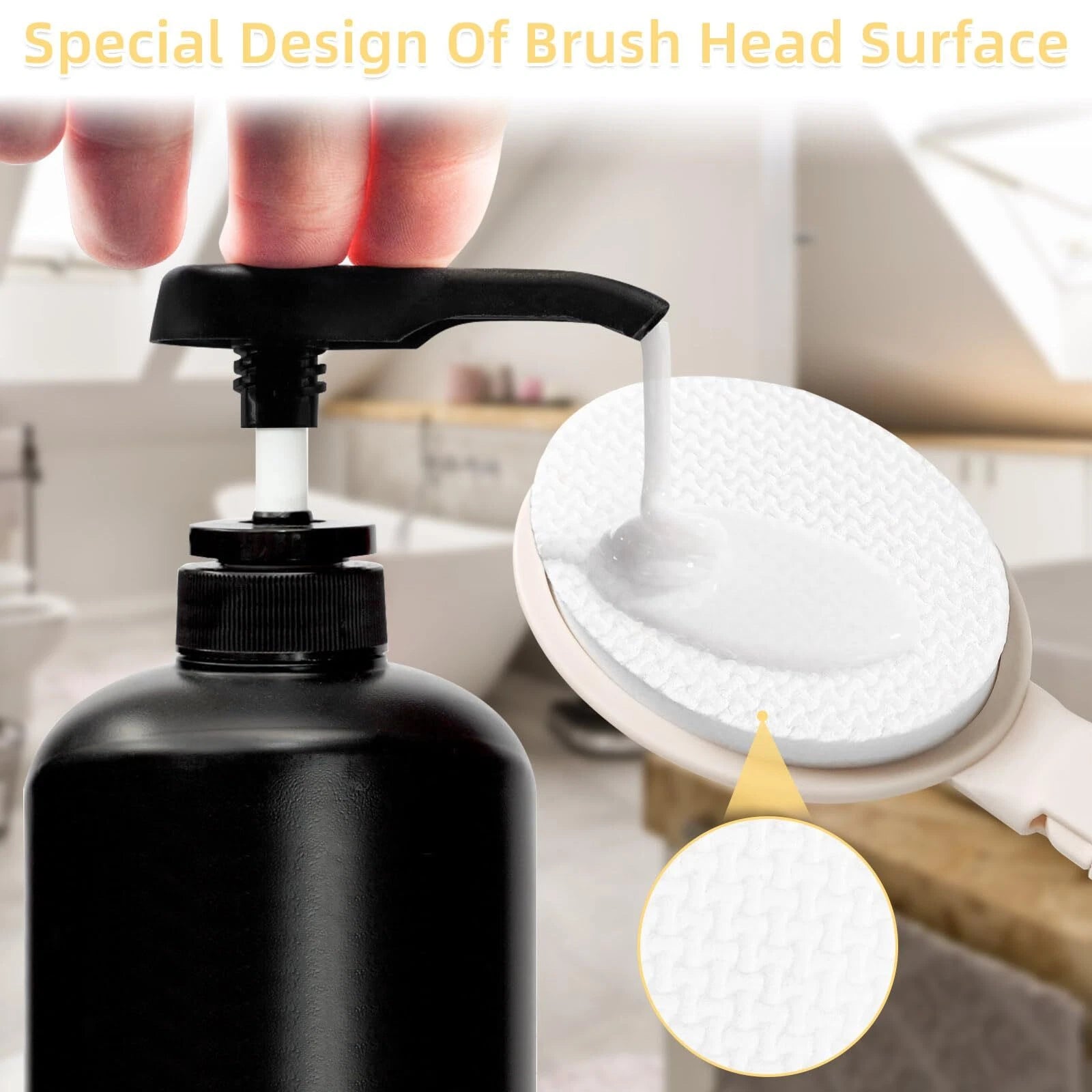 Brush Handle Shower Bath Body 19"long Sponge Set 3 In And Lotion Applicator