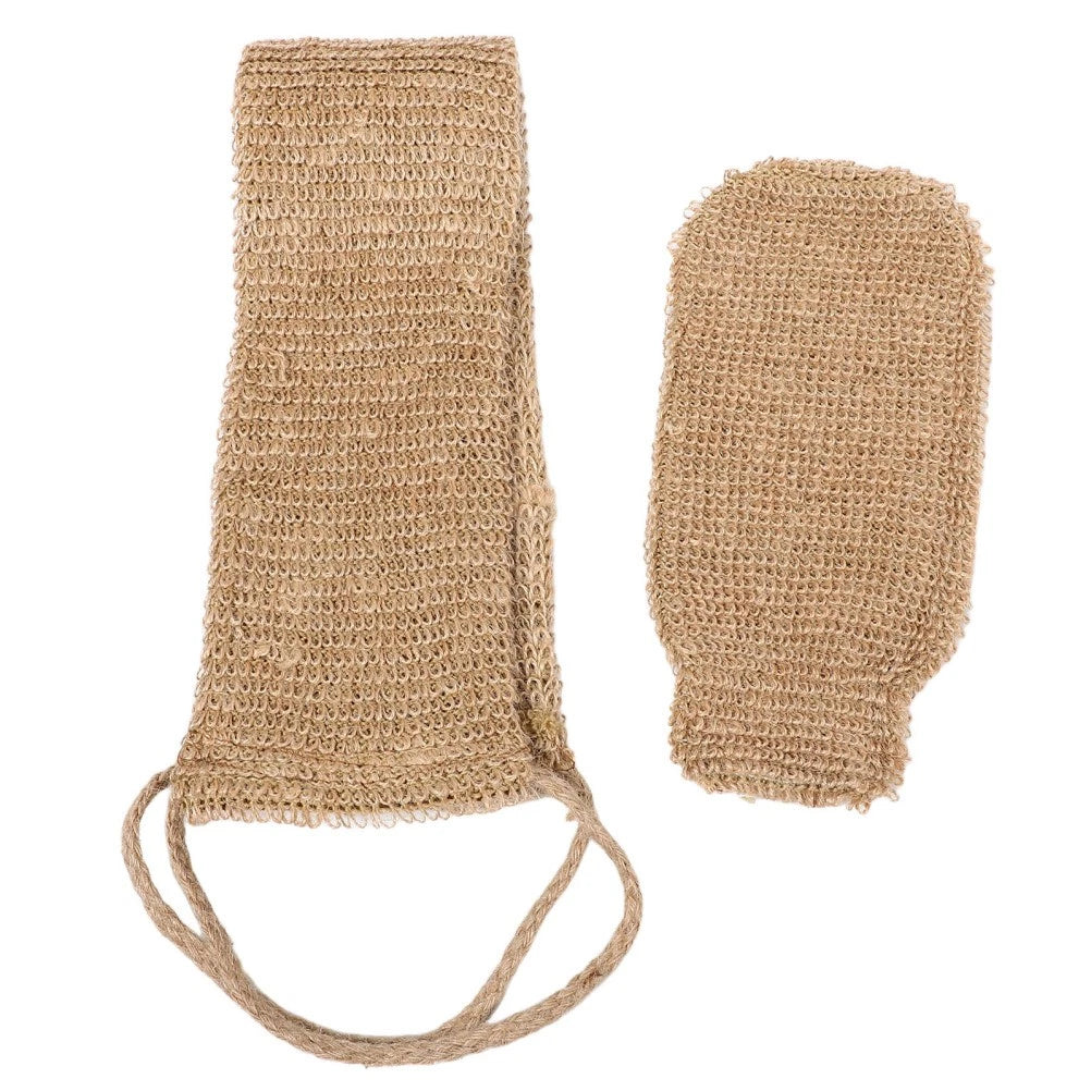 2 Pcs Back Rub and Bath Brush Cleaning Glove Body Exfoliator Scrubber Loofah