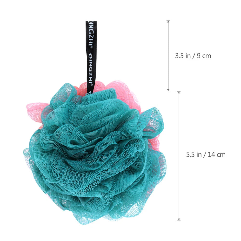 FRCOLOR 5pcs Bath Shower Balls Pouf Loofah Full Lather Exfoliating Mesh Brush