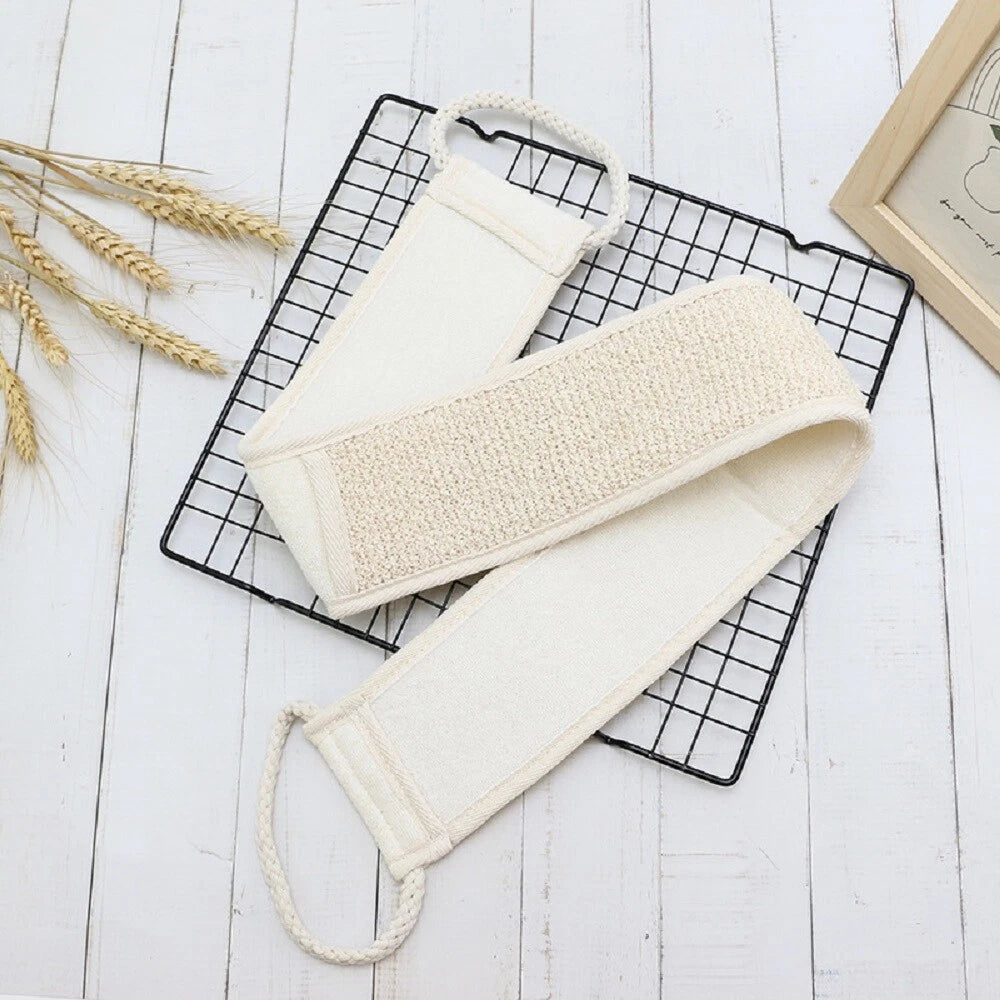Back Scrubber Exfoliating Body Loofah Brush Bath Shower Double Sided Long Belt