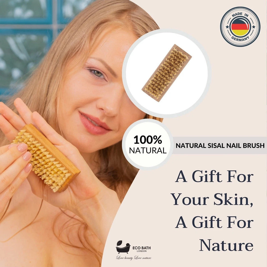 Eco Bath Natural Sisal Nail Brush Collection - Available in Beech Wood, Walnut W