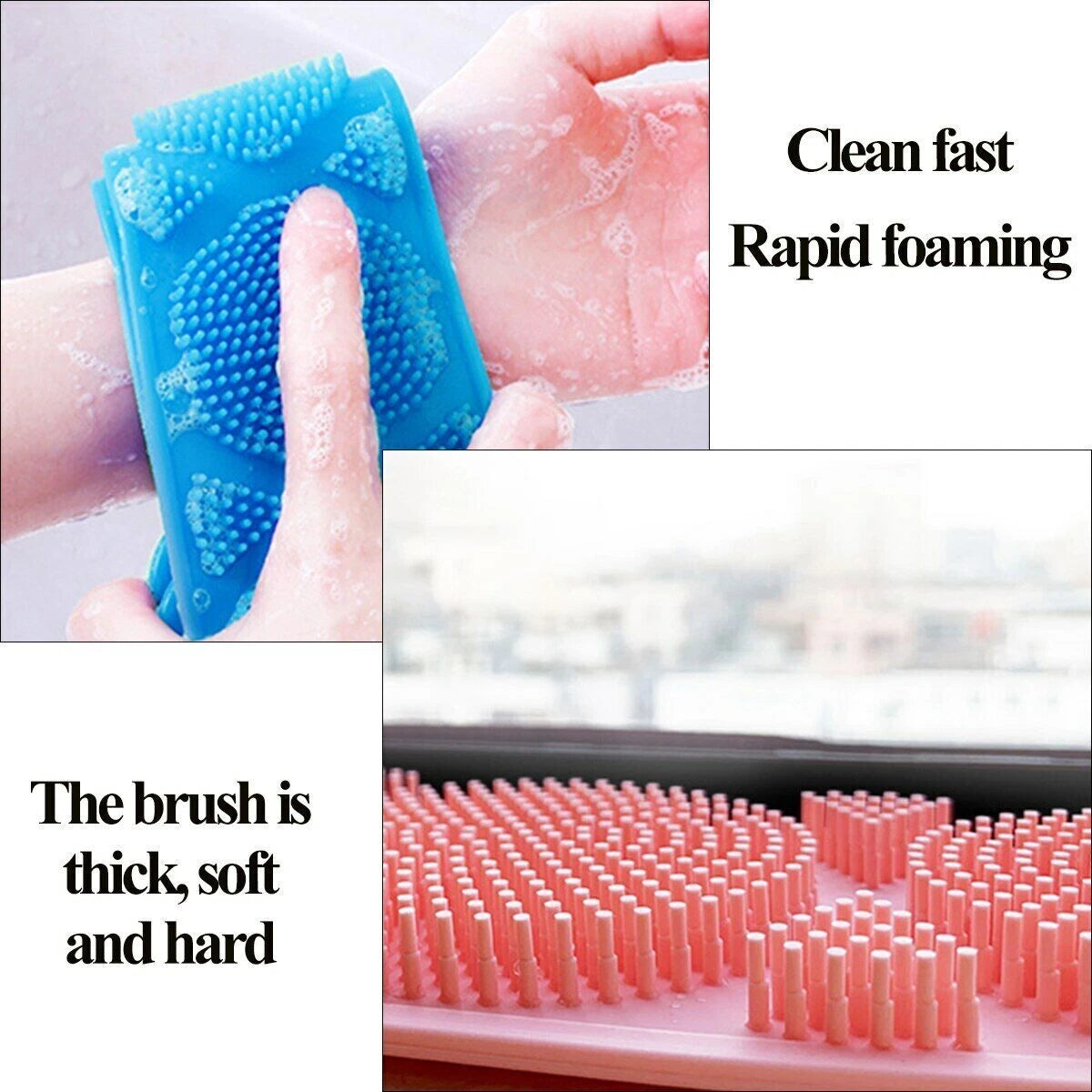 Back Scrubber Shower Exfoliating Silicon Body Brush for Shower, Bath & Massage