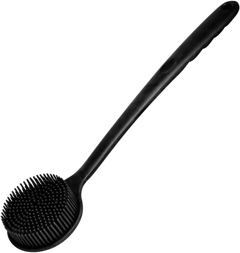Long Handle Silicone Back Scrubber, Double Sided Bath Body Brush for Shower Men