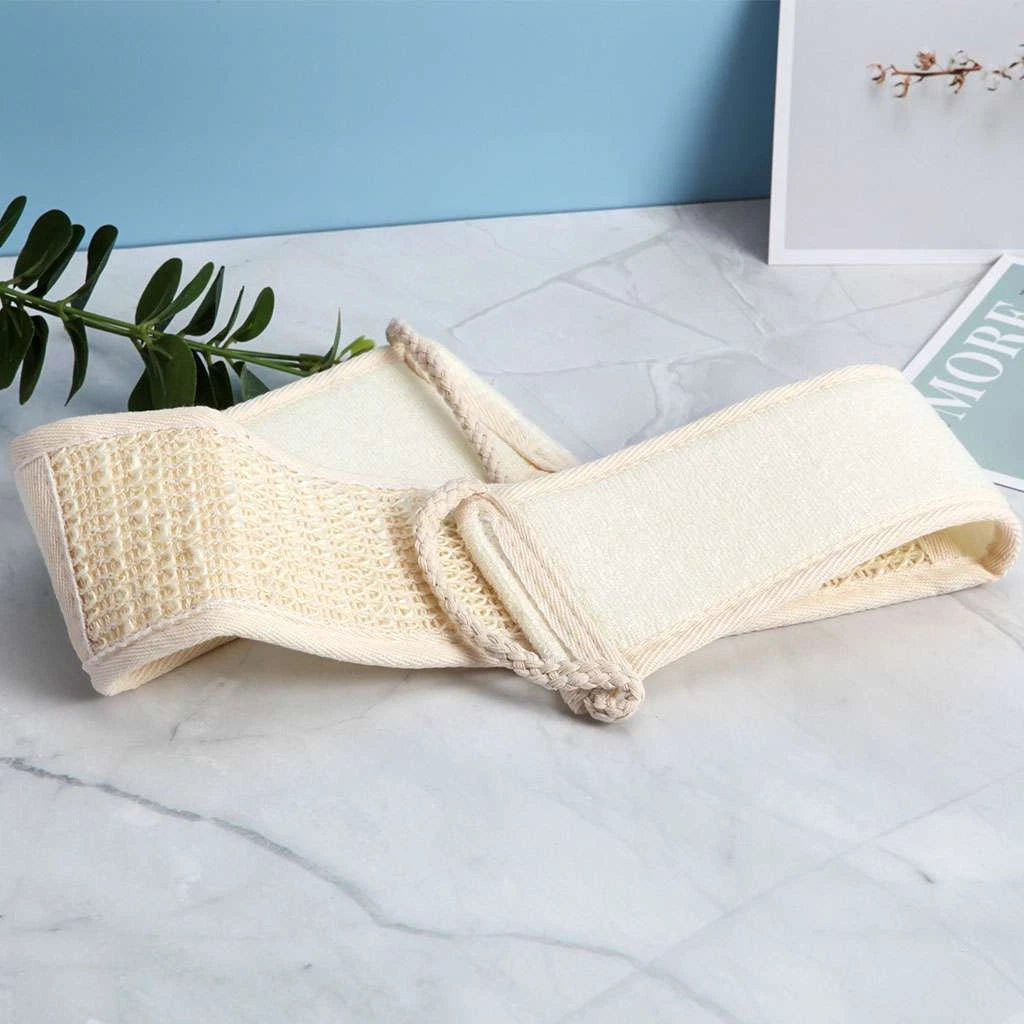 Back Scrubber Bath Shower Strap Loofah Spa Skin Brush Sponge Body Exfoliating