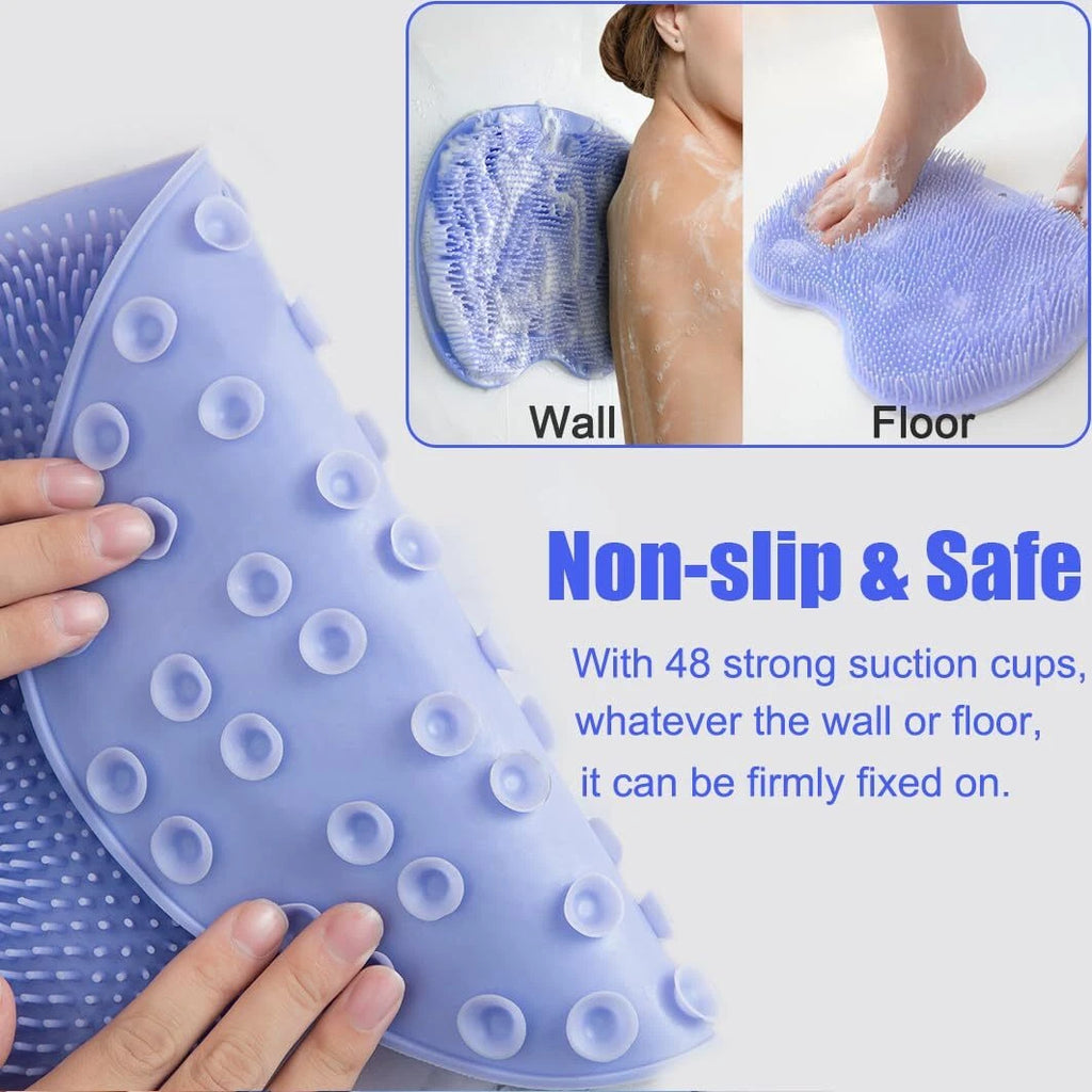 Shower Foot Back Scrubber Massage Pad Body Bath Soft Brush Mat Cleaning Bathroom