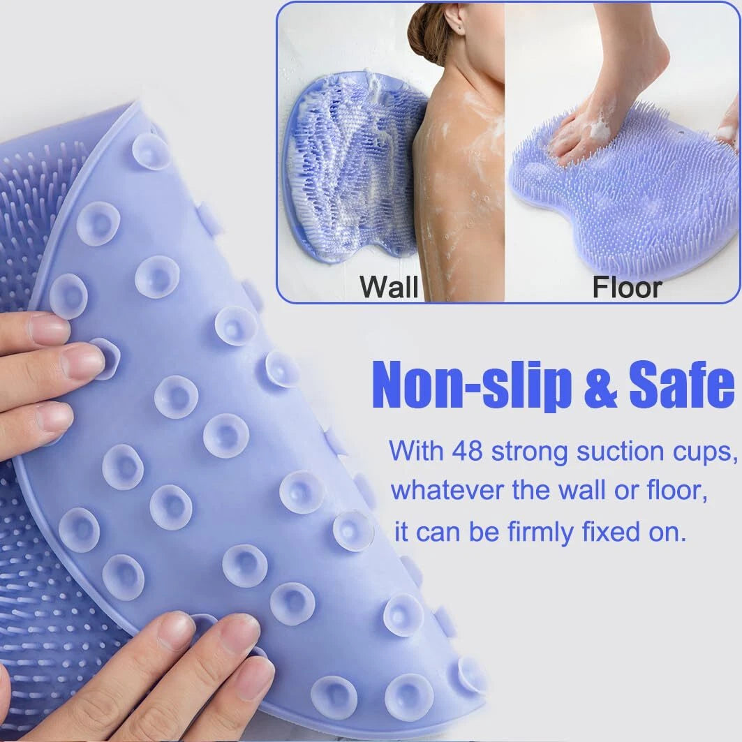 Shower Foot Back Scrubber Massage Pad Body Bath Soft Brush Mat Cleaning Bathroom