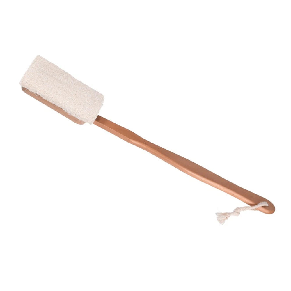 1pc Loofah Bath Brush Long Handle Shower Scrubber Detachable Exfoliating Brush