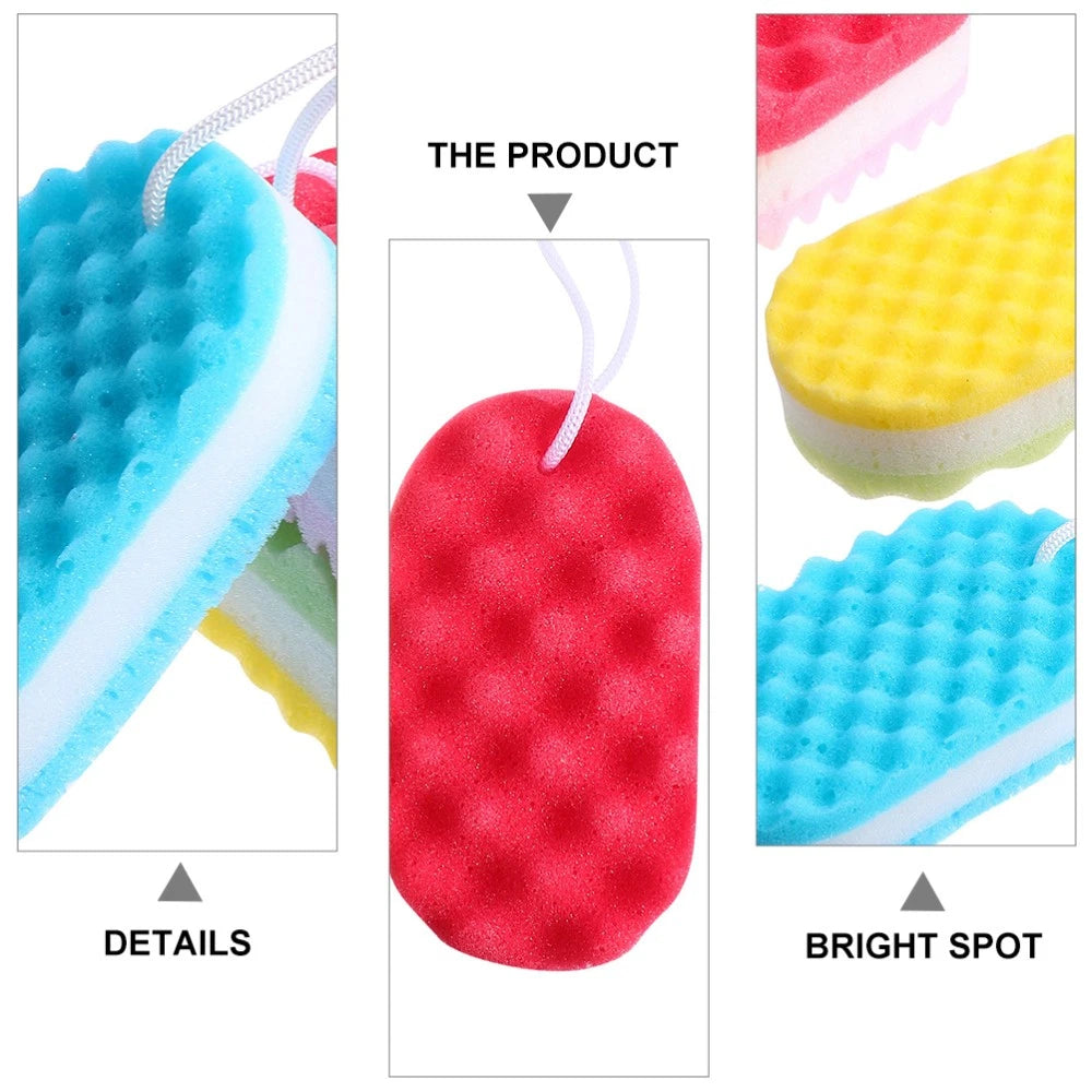6Pcs Bath Sponge Shower Bathing Brush Body Cleaning Scrubber for Kids Adults