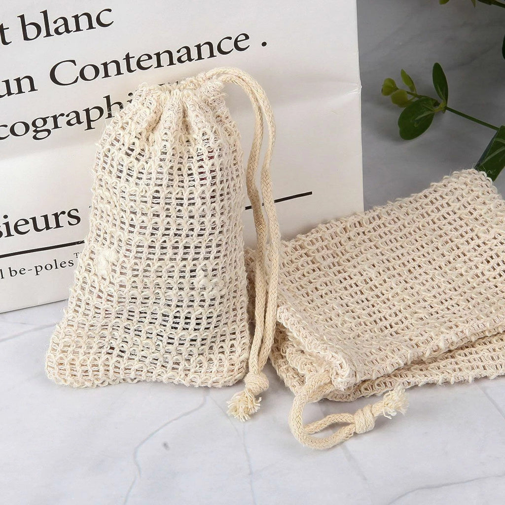 Natural Sisal Soap Bag Soap Saver Net Mesh Exfoliator Foaming Pouch Soft forSkin