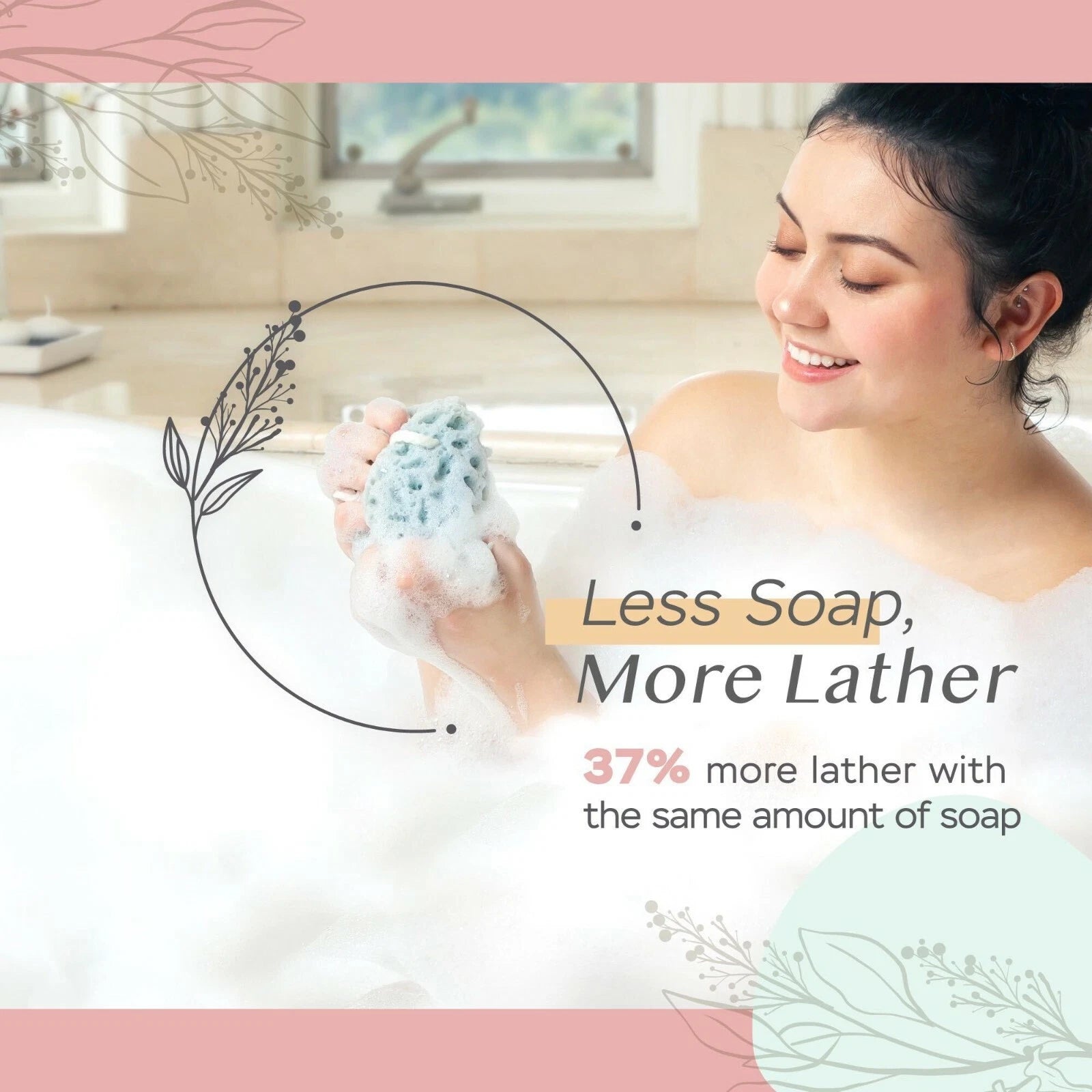 Spongentle Ultra Soft Body Loofah Sponge 2 Pack for Bath and Shower