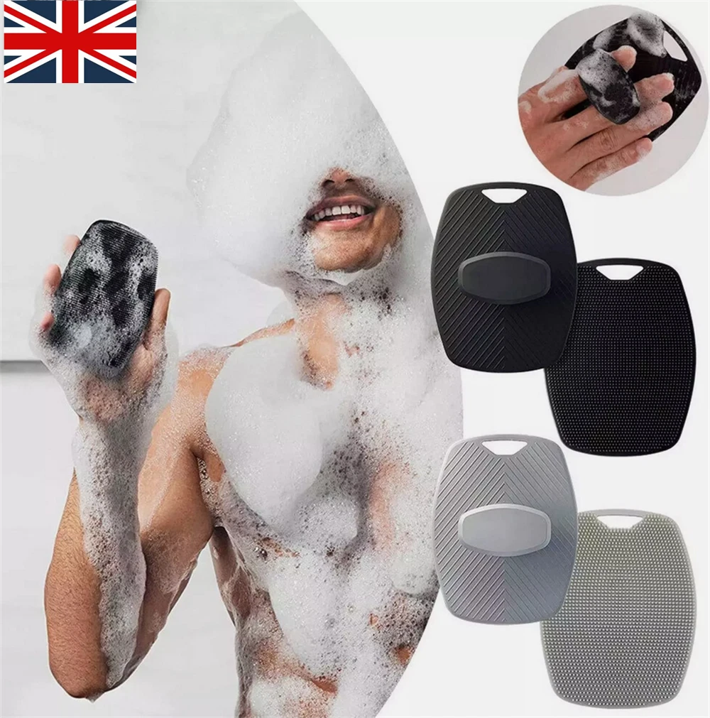 Silicone Body Scrubber - Exfoliating Loofah Shower Scrubber for Men - Travel