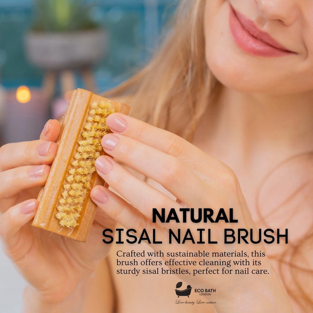 Eco Bath Natural Sisal Nail Brush Collection - Available in Beech Wood, Walnut W
