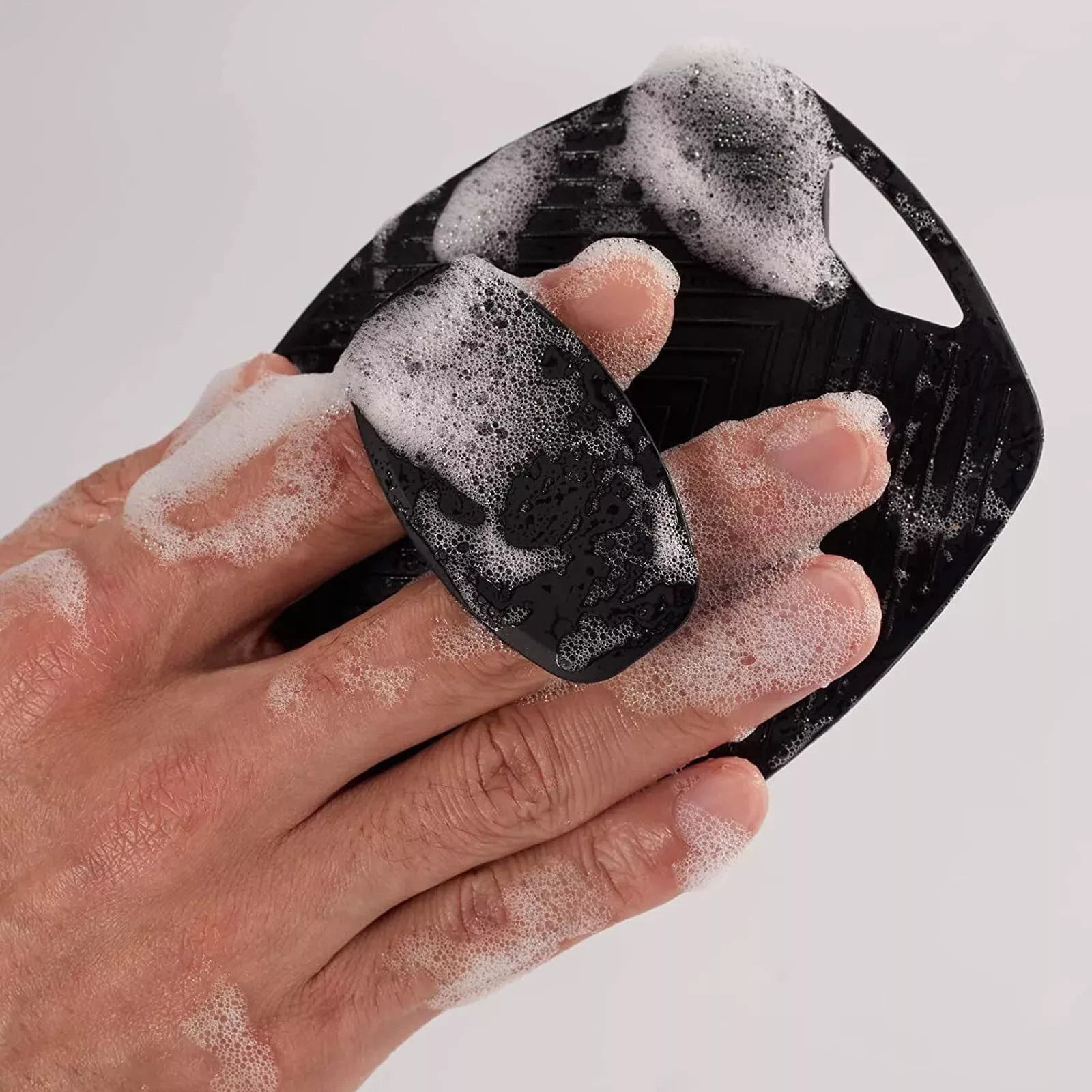 Silicone Body Scrubber - Exfoliating Loofah Shower Scrubber for Men - Travel